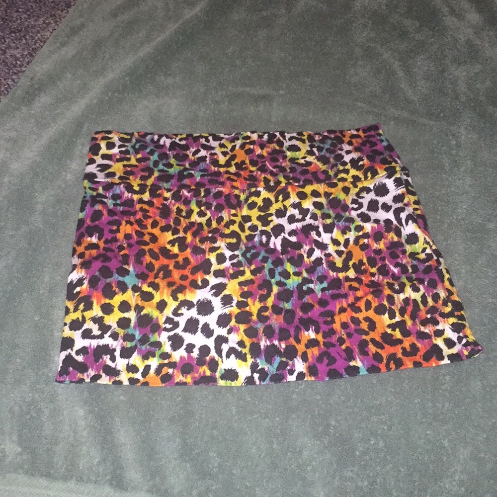 Multicoloured cheetah mini skirt
